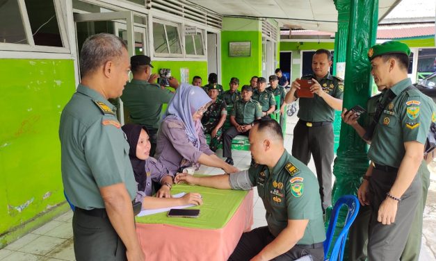 HUT Ke 77 Kodam II/Sriwijaya Kodim 0420/Sarko Adakan Baksos Donor Darah