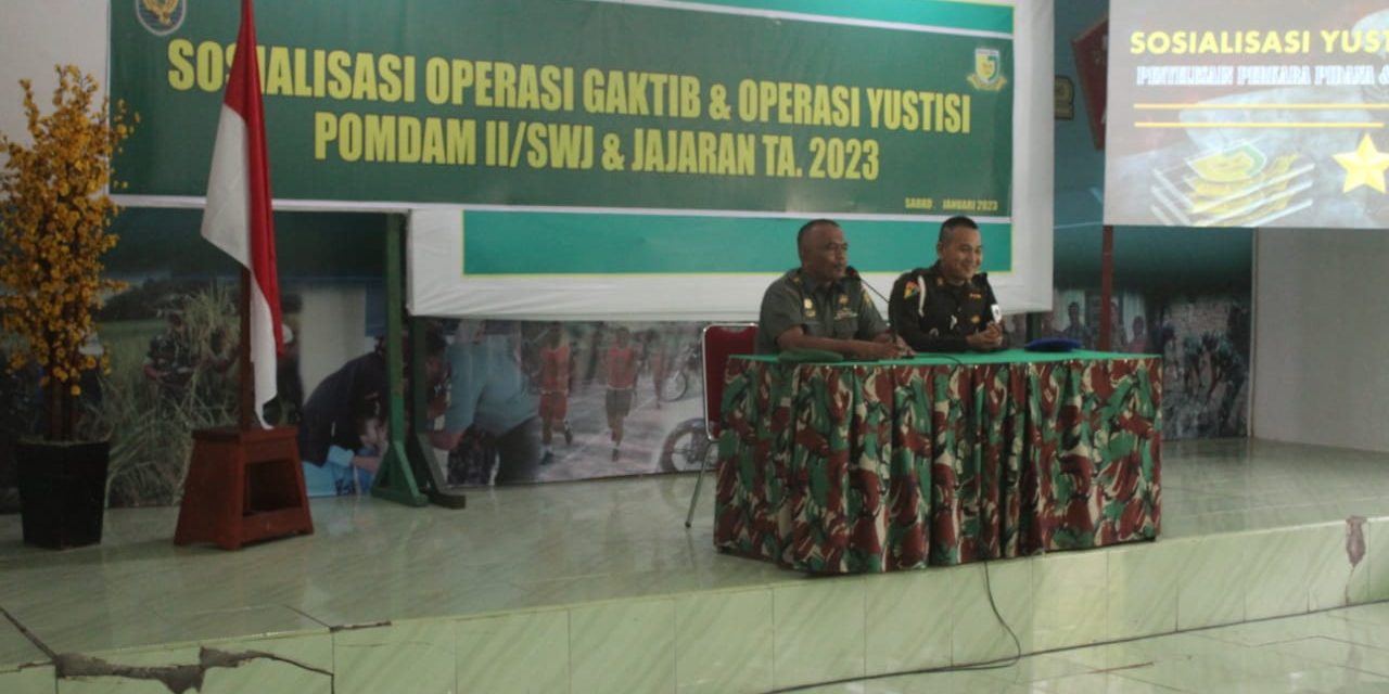 Tingkatkan Wawasan, Prajurit Kodim 0420/Sarko Ikuti Sosialisasi Operasi Gaktib Dan Operasi Yustisi Polisi Militer II/ Sriwijaya