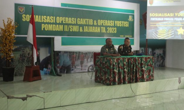 Tingkatkan Wawasan, Prajurit Kodim 0420/Sarko Ikuti Sosialisasi Operasi Gaktib Dan Operasi Yustisi Polisi Militer II/ Sriwijaya