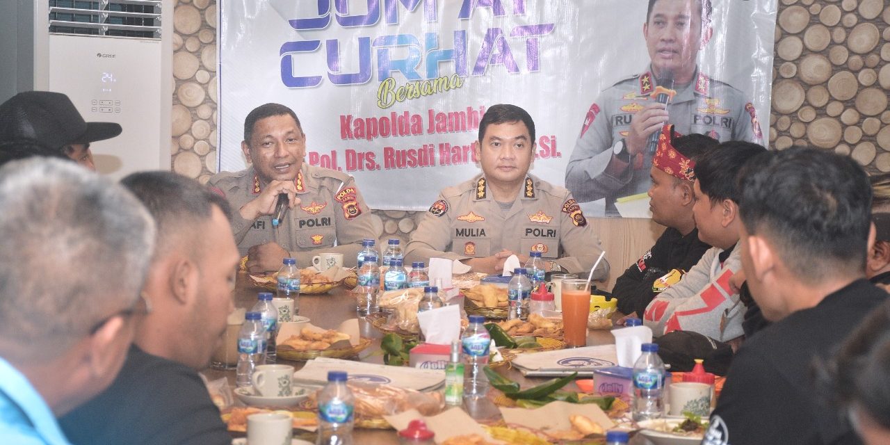 Rutin dengarkan aspirasi masyarakat setiap minggunya, Polda Jambi kembali laksanakan Jum’at curhat bersama komunitas motor Jambi pada Jum’at, (13/01/23)