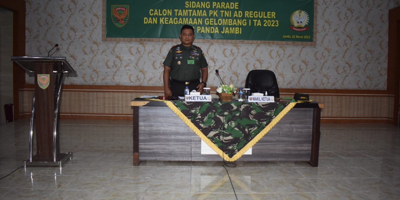 Danrem 042/Gapu Pimpin Sidang Parade Tamtama PK Gelombang I TA 2023 Sub Panda Jambi