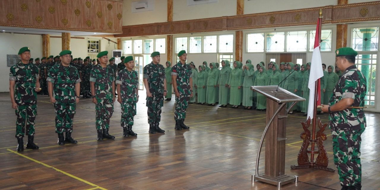 Komandan Korem 042/Gapu Pimpin Laporan Korps Perwira dan Pelantikan Kenaikan Pangkat Bintara dan Tamtama
