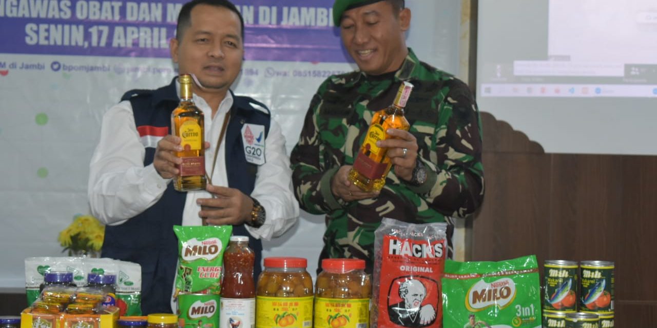Kasrem 042/Gapu Hadiri Konferensi Pers Hasil Pengawasan Pangan Rutin Ramadhan dan Jelang Idul Fitri di Balai BPOM Propinsi Jambi