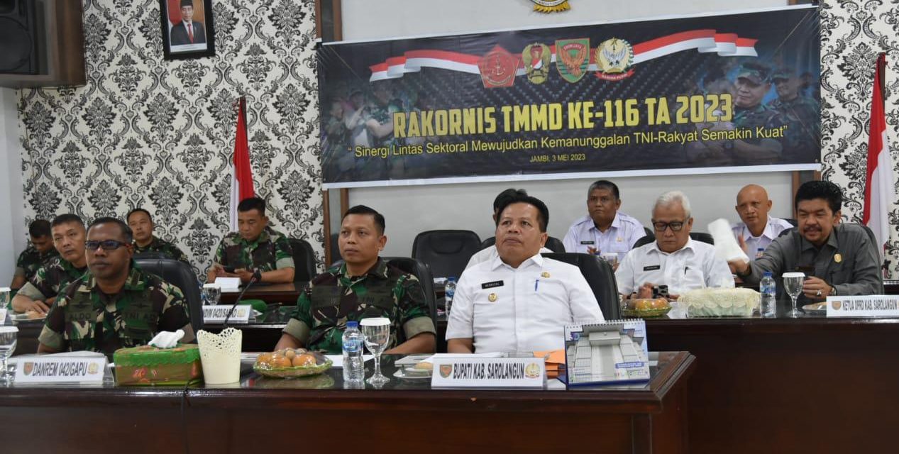 Forkopimda Sarolangun Hadiri Rakornis TMMD Ke 116