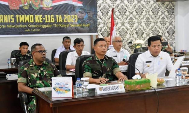 Kasiter Kasrem 042/Gapu Ikuti Rakornis Pelaksanaan TMMD Ke-116 Tahun 2023