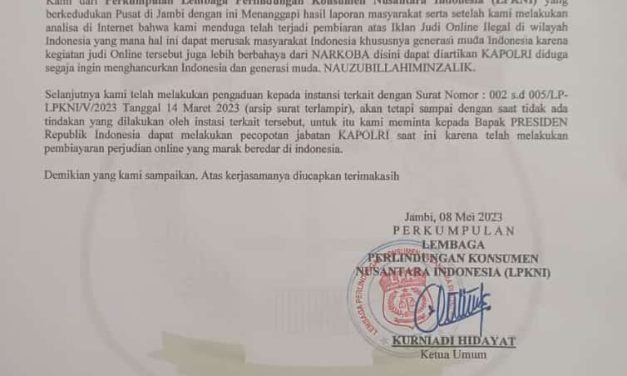 Laporan Tidak Ditanggapi,LPKNI Mengadu Ke Presiden.