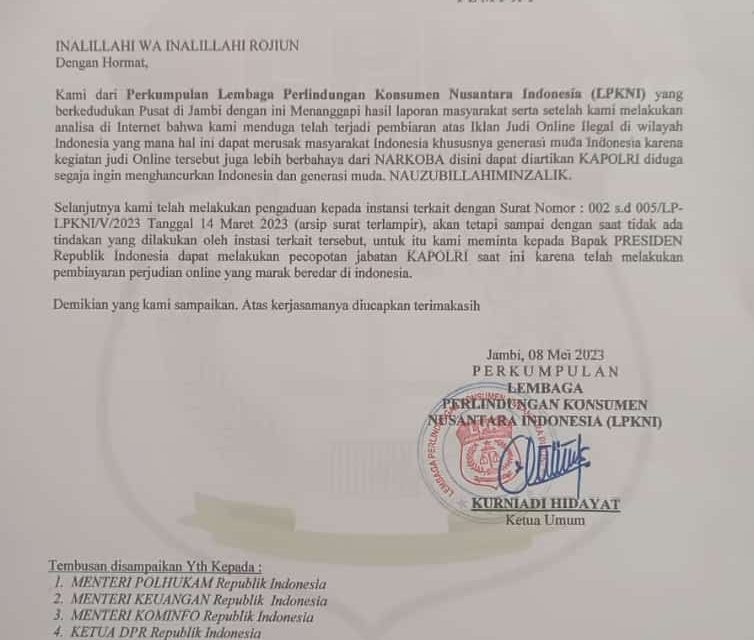 Laporan Tidak Ditanggapi,LPKNI Mengadu Ke Presiden.