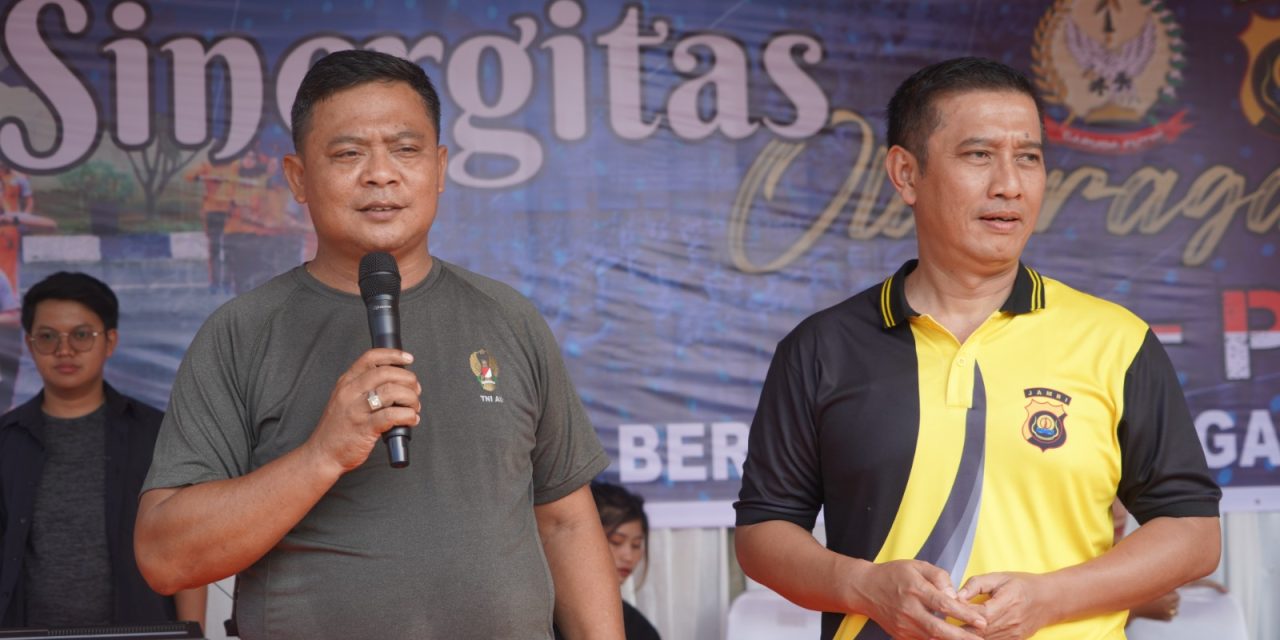 Perkuat Sinergitas, TNI – Polri Di Jambi Kompak Olahraga Bareng