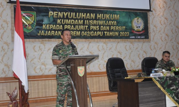Korem 042/Gapu Gelar Penyuluhan Hukum