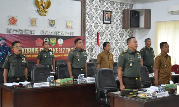 Kepala Staf Korem 042/Gapu (Kasrem) Mengikuti Rakornis TMMD Ke 117 Secara Virtual