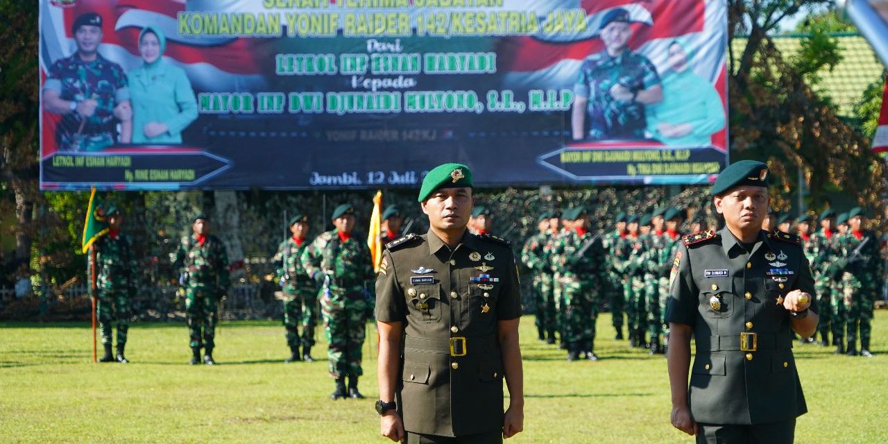 Danrem 042/Gapu Pimpin Sertijab Danyonif Raider 142/KJ