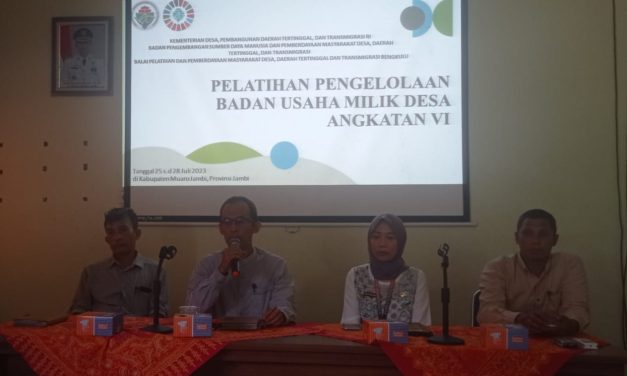Pelatihan Pengelolaan BUM DESA angkatan VI yang Bertempat di Dinas Pemberdayaan Masyarakat Dan Desa Kabupaten Muaro Jambi.