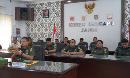 Kasipers Kasrem 042/Gapu Ikuti Sosialisasi TWP AD Secara Virtual