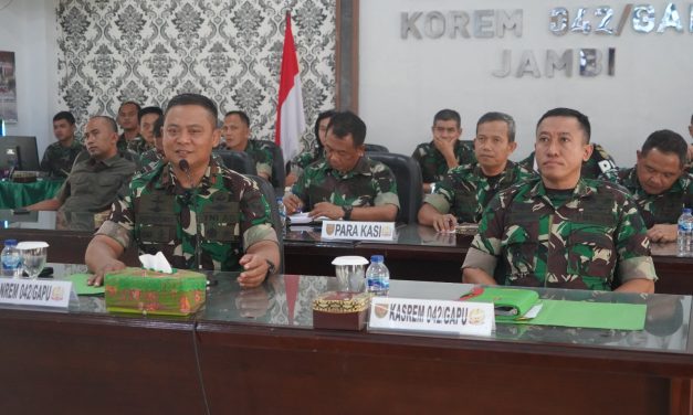 Danrem 042/Gapu Vicon Bersama Dansat Dan Kabalakrem Bahas Potensi Kerawanan Serta Neralitas TNI AD