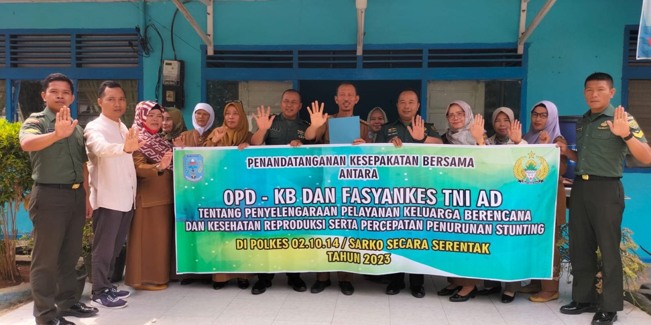 Percepat Penurunan Angka Stunting, Kodim 0420/Sarko Hadiri Penandatanganan Kerja Sama Dengan BKKBN