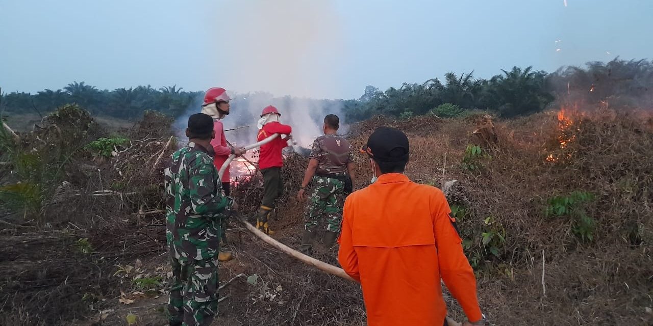 Meminimalisir Kabut Asap, Kodim 0420/Sarko Padamkan Api Di Tengah Hutan