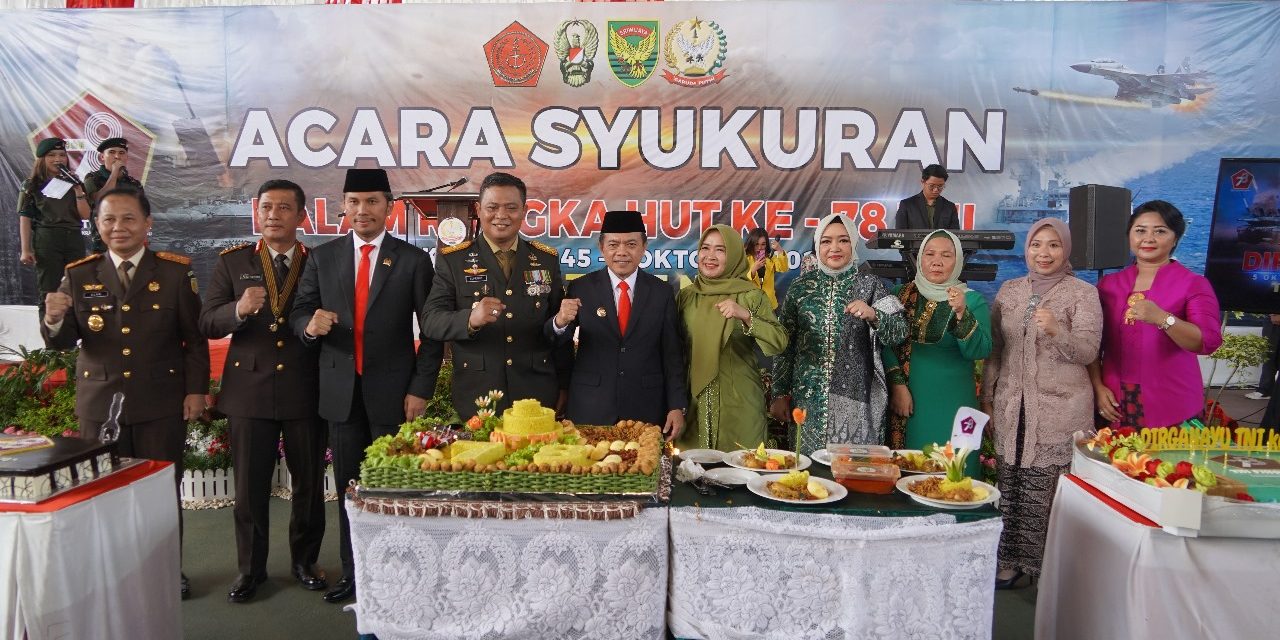 Korem 042/ Gapu menggelar Acara syukuran dalam rangka memperingati HUT ke – 78 TNI