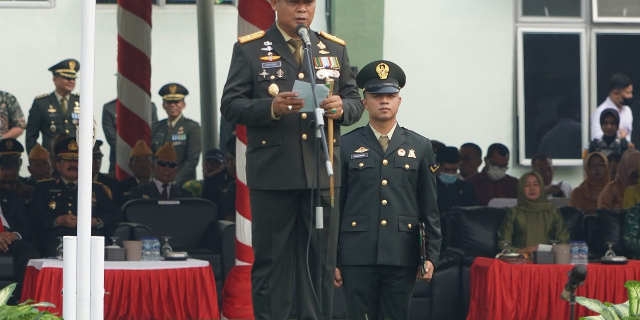 Korem 042/Gapu Melaksanakan Upacara Dalam Rangka Memperingati HUT TNI ke 78.