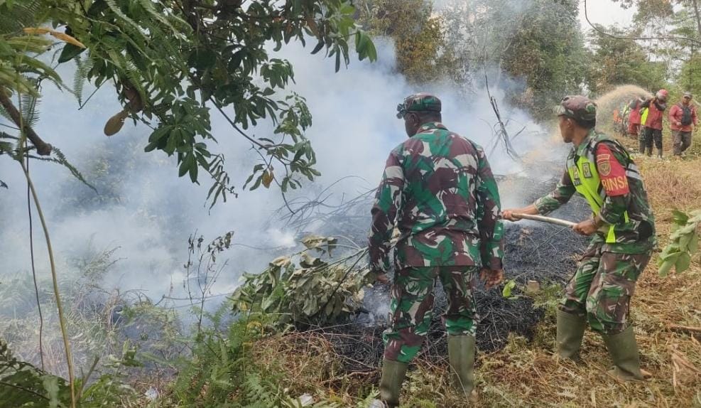 Dandim 0420/Sarko Pimpin Langsung Pemadam Api