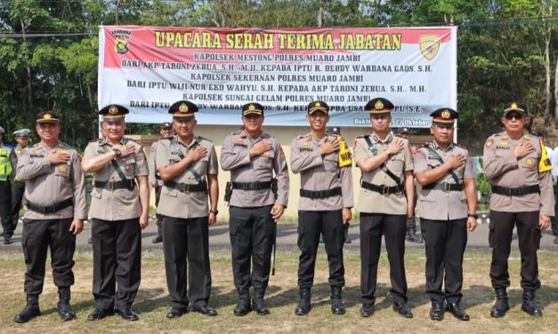 Kapolres Muaro Jambi AKBP Muharman Arta,S.I.K, Pimpin Upacara Serah Terimah Jabatan Kapolsek