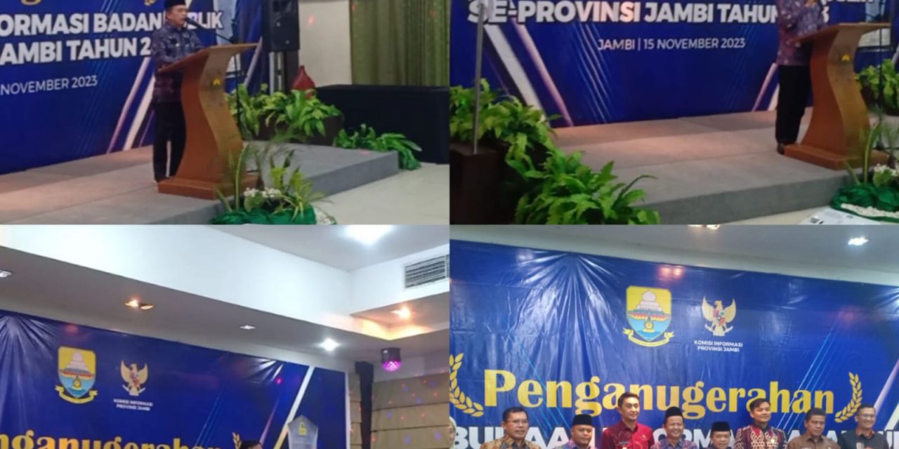 Komisi Informasi (KI) Provinsi Jambi menggelar malam penganugrahan keterbukaan informasi publik tahun 2023