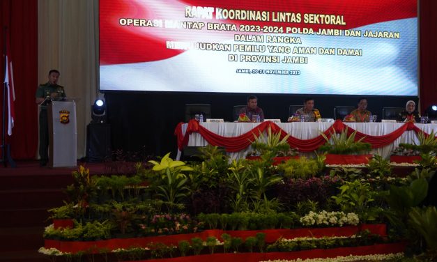 Kasrem 042/Gapu Kolonel Inf Ali Aminudin, S.E., M.M mengikuti Acara Rapat Koordinasi Lintas Sektoral Mantap Brata 2023-2024