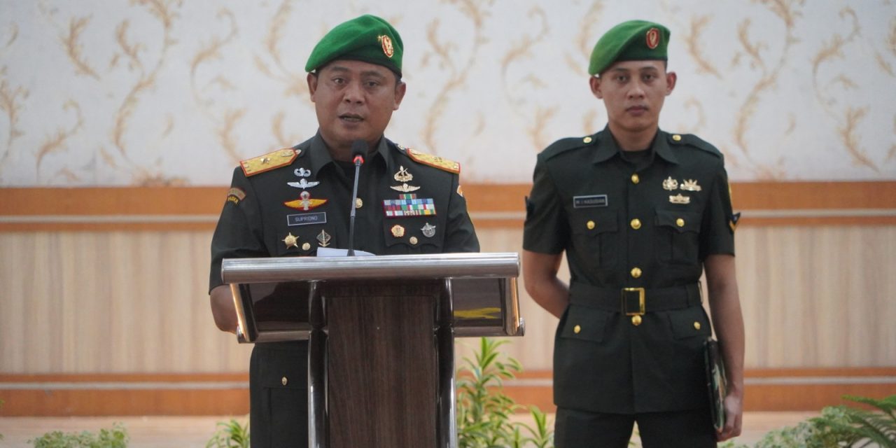 Danrem 042/Gapu Brigjen TNI Supriono S.IP., M.M memimpin langsung Acara serah terima jabatan Pejabat Korem 042/Gapu