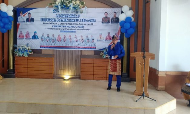 Dinas pendidikan Muaro Jambi menghadiri Lokakarya 7 festival panen hasil belajar pendidikan guru penggerak angkatan 8 Kabupaten Muaro Jambi tahun 2023