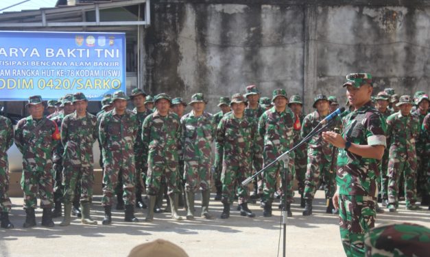 Antisipasi Bencana Alam Banjir, Kodim 0420/Sarko Gagas Karya Bakti