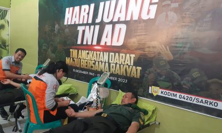 Rangkaian Peringatan Hari Juang TNI AD, Kodim 0420/Sarko Mengawali Dengan Donor Darah