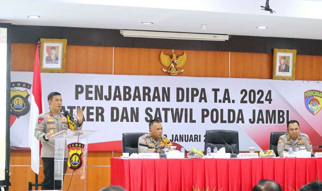 Kapolda Jambi Pimpin Acara Penjabaran Dipa TA 2024 Satker dan Satwil Polda Jambi