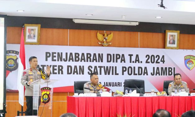 Kapolda Jambi Pimpin Acara Penjabaran Dipa TA 2024 Satker dan Satwil Polda Jambi