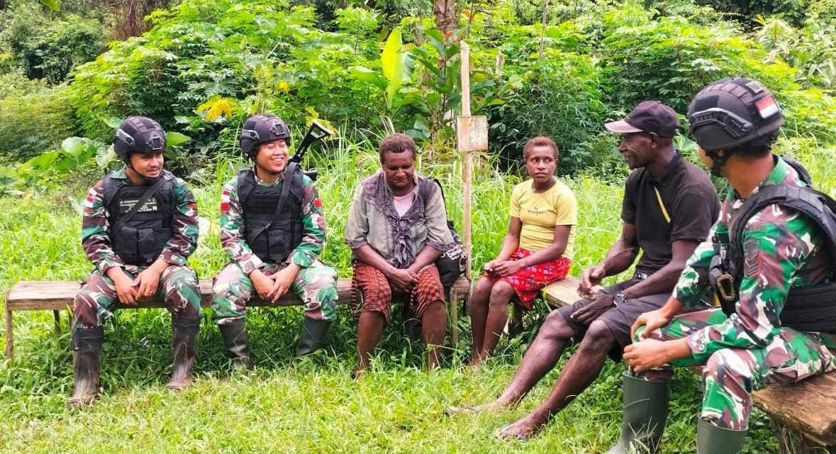 Melalui Binter Terwujudnya Tali Asih Yang Kokoh Antara Satgas Pamtas Statis RI-PNG Yonif 111/KB Dengan Masyarakat Papua Selatan
