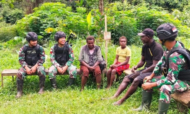 Melalui Binter Terwujudnya Tali Asih Yang Kokoh Antara Satgas Pamtas Statis RI-PNG Yonif 111/KB Dengan Masyarakat Papua Selatan