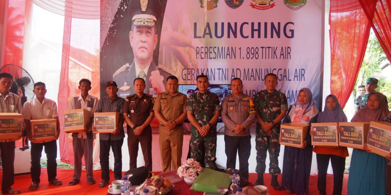 KOREM 042/GAPU Ikuti Launching Peresmian 1.898 Titik Sumber Air Bersih di Seluruh Indonesia