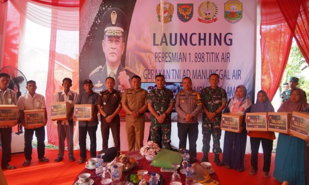 KOREM 042/GAPU Ikuti Launching Peresmian 1.898 Titik Sumber Air Bersih di Seluruh Indonesia