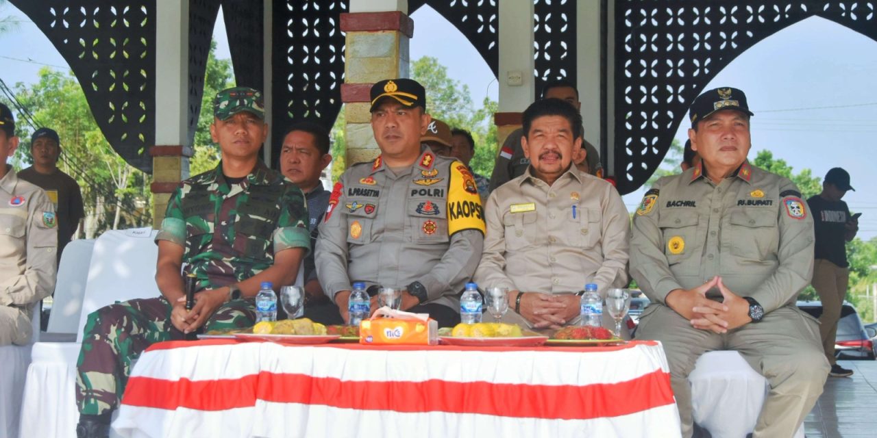 Dandim 0420/Sarko,Hadiri Apel Siaga Pengawasan Masa Tenang Dan Pelepasan Distribusi Logistik Pemilu 2024