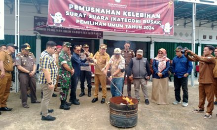 Dandim 0420/Sarko Hadiri Pemusnahan Surat Suara Rusak