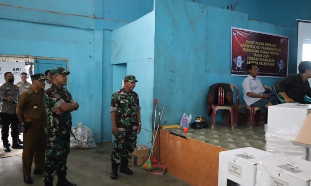 Dandim 0418/Palembang Patroli Tinjau Keamanan Ke sejumlah PPK Pastikan Sidang Pleno Berjalan Aman