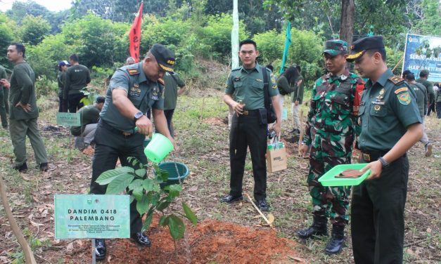Hari Bakti Rimbawan Ke – 41 Dandim 0418/Plg Hadiri Penanaman Pohon Serentak Seluruh Indonesia