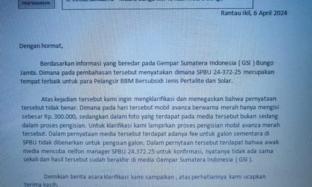 Management SPBU “2437225” Angkat Bicara Tentang Pemberitaan Yang Diduga Menyudutkan Pihak nya
