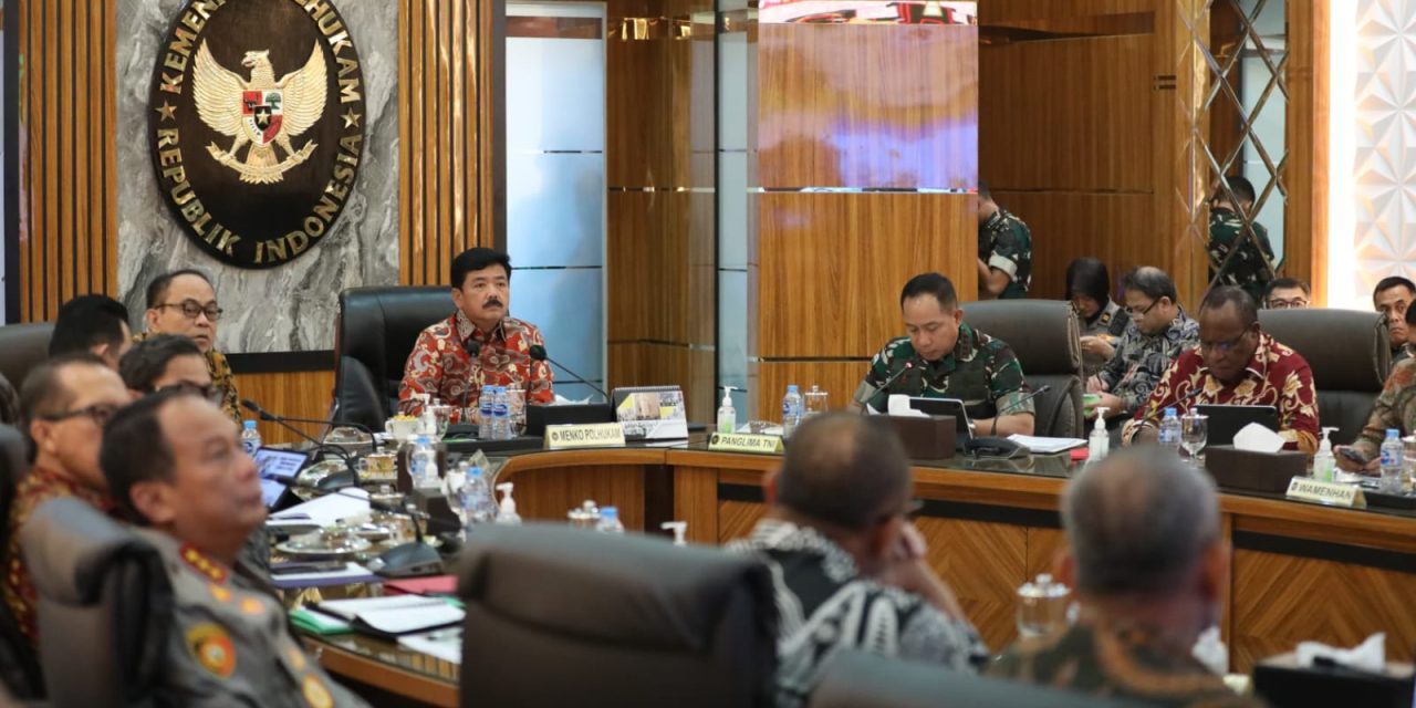 Panglima TNI Hadiri Rapat Koordinasi di Kemenkopolhukam Bahas Situasi di Papua dan Permasalahan Tanah di Sumsel