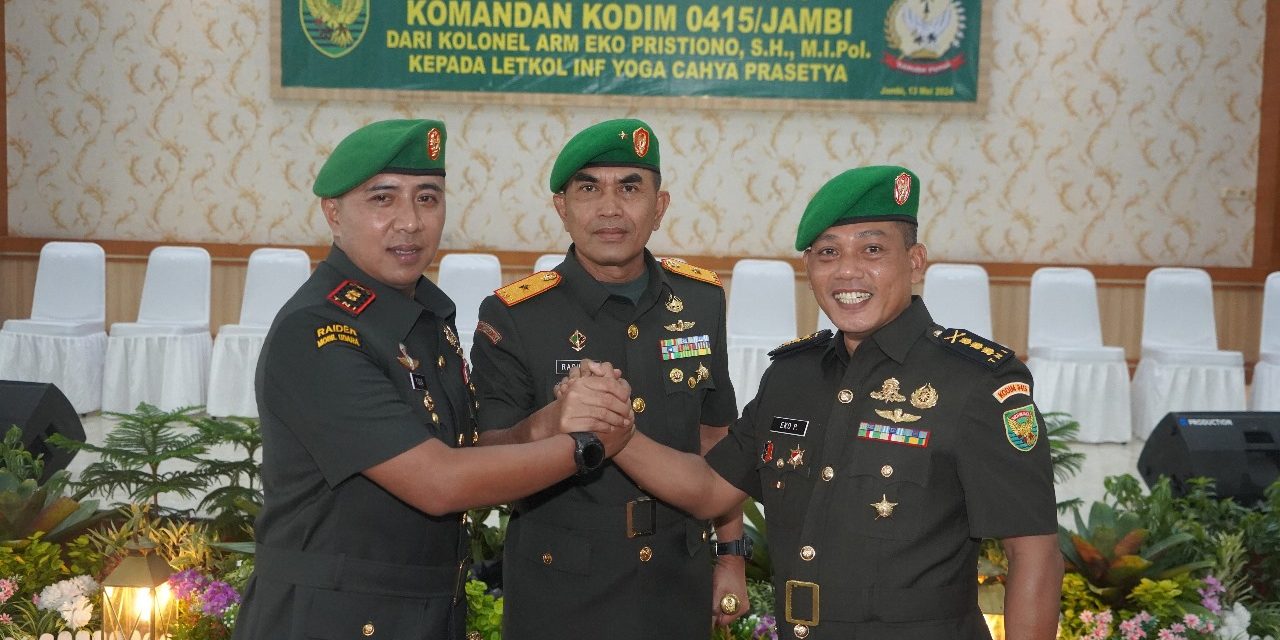 Danrem 042Gapu pimpin Acara Serah Terima Jabatan Dandim 0415/Jambi
