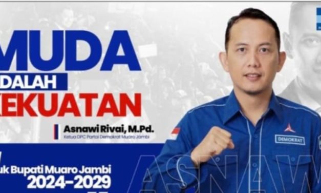 Ketua DPC Partai Demokrat Kabupaten Muaro Jambi Asnawi Riva’i M.pd tetap optimis maju di Pilbup Muaro Jambi November mendatang tahun 2024