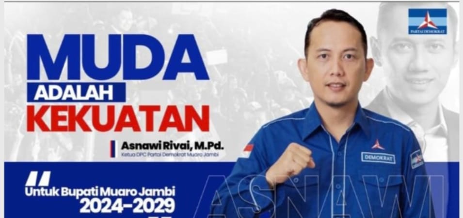 Ketua DPC Partai Demokrat Kabupaten Muaro Jambi Asnawi Riva’i M.pd tetap optimis maju di Pilbup Muaro Jambi November mendatang tahun 2024