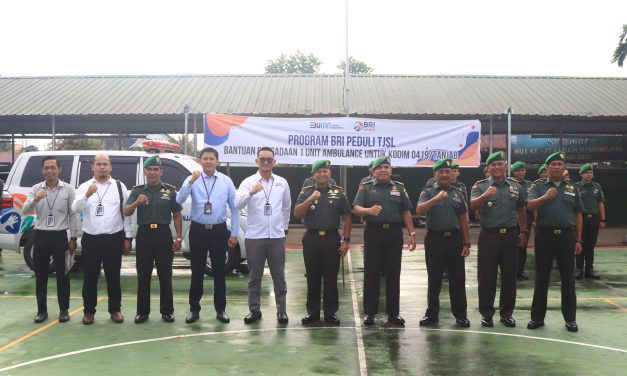 Bentuk Sinergitas Antar BRI Dan Kodim 0419/Tanjab, BRI Serahkan 1 Unit Ambulance Untuk Kodim 0419/Tanjab