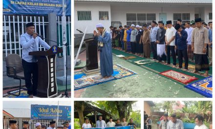 Suasana Penuh Makna Kalapas Kelas IIB Muara Bulian Bersama Warga Binaan Di Hari Raya Idul Adha 1445 H
