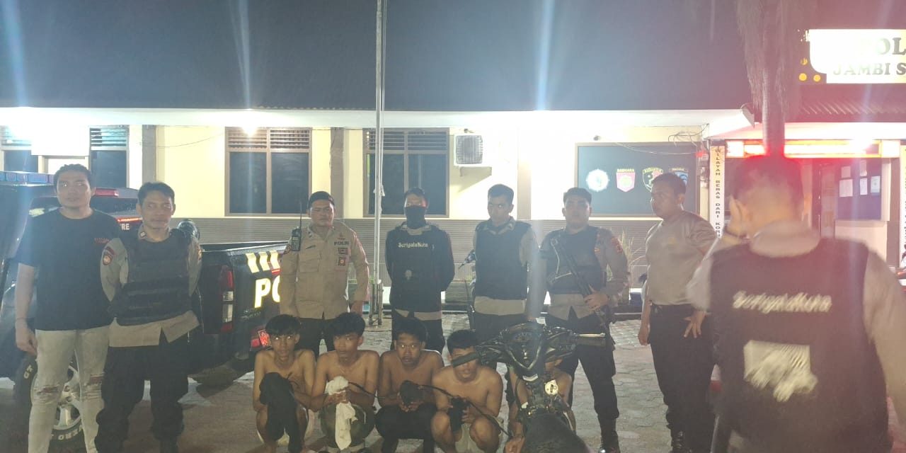 Adanya Aduan Masyarakat Tim Patroli Serigala Kota Jambi Berhasil Mengamankan Gank Motor Yang sedang Beraksi Merampas Motor Masyarakat
