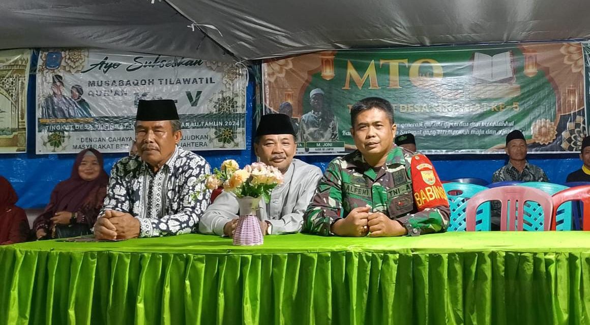 Babinsa Serda Alfeni Hadiri Penutupan MTQ Tingkat Desa