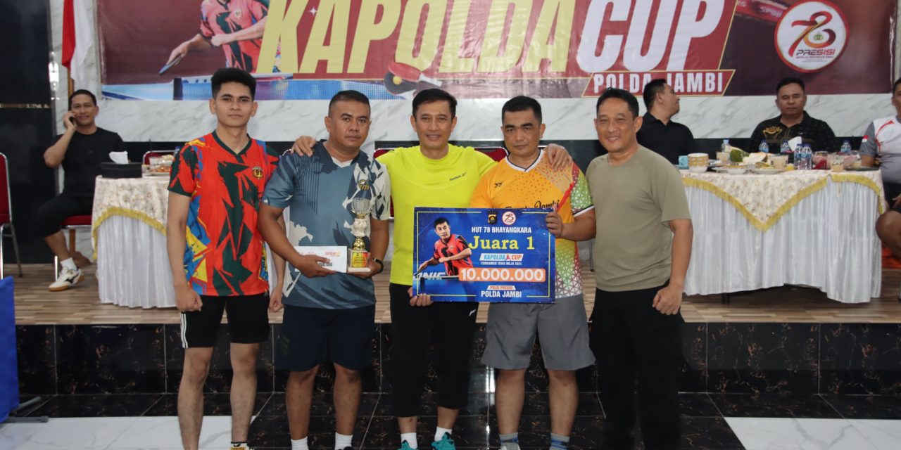 Polresta Jambi Raih Juara 1 Kejuaraan Tenis Meja 2024 Kapolda CUP.